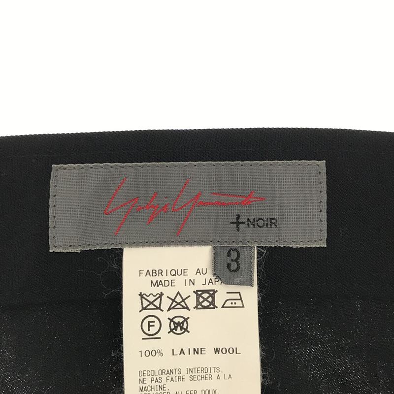 YOHJI YAMAMOTO +NOIR / ヨウジヤマモトプリュスノアール ウール ワーク ディティール ストレート スラックス