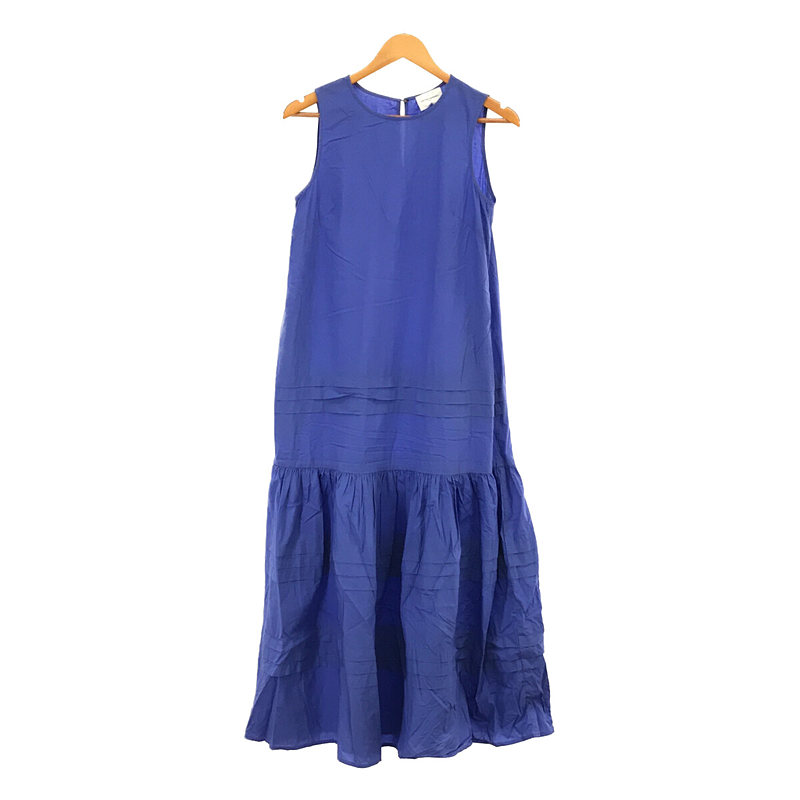 Cotton Silk Tuck Dress コットンシルクタックドレス ノースリーブ ロング ワンピース