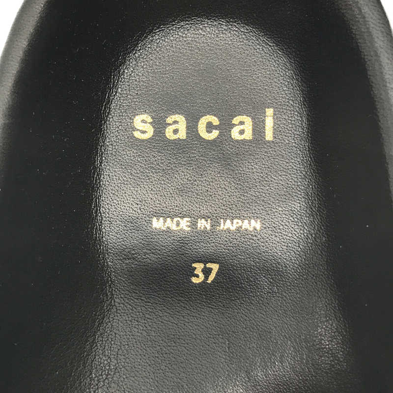 sacai / サカイ Vibramソール チェック 3連リボン レザー サンダル 箱・保存袋有