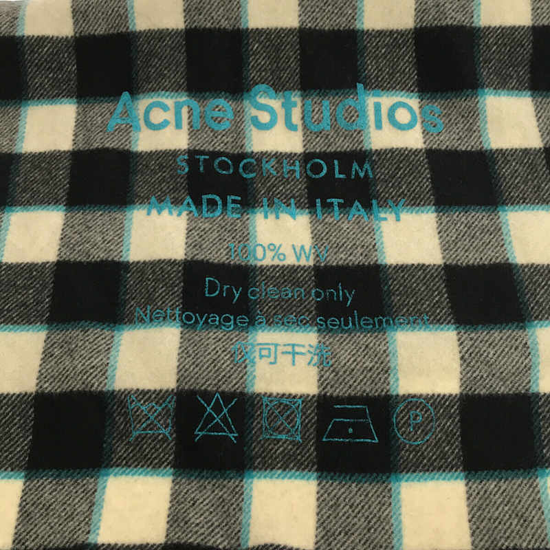 Acne Studios / アクネ ストゥディオズ 100％ウール チェック 大判マフラー ストール