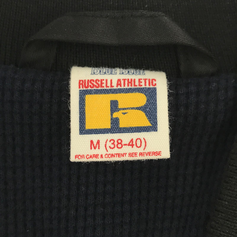 BLUE BLUE / ブルーブルー × RUSSELL ATHLETIC ラッセルアスレティック コラボ 別注 ナイロン ベースボール ジャケット ブルゾン