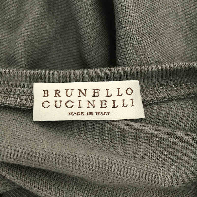 BRUNELLO CUCINELLI / ブルネロクチネリ コットン ノースリーブ 切替 ミニワンピース