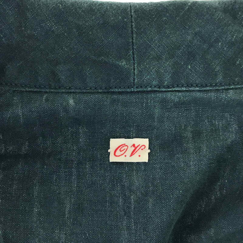 OUTIL / ウティ 22ss  MANTEAU AZE black indigo 染色加工 リネン コート