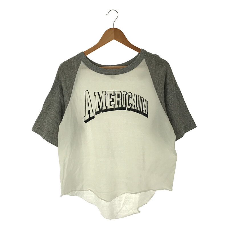 AMERICANA アメリカーナ 別注 ラメ プリント ラグラン Tシャツ