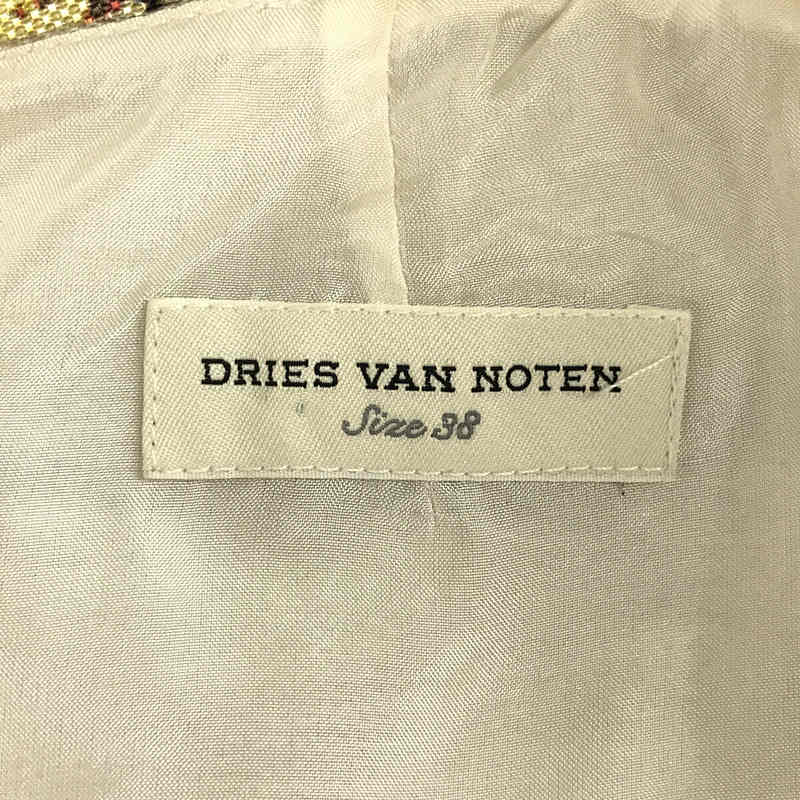 DRIES VAN NOTEN / ドリスヴァンノッテン リネン レーヨン プリント ノースリーブドレス ワンピース