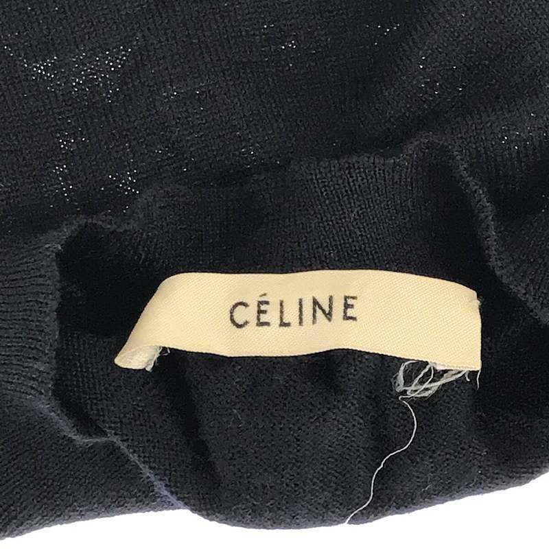 CELINE / セリーヌ フィービー期 イタリア製 シルク混 バイカラー ハイゲージ 変形 ニット プルオーバー