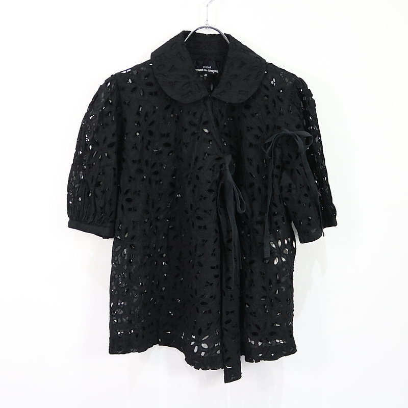 リボンデザイン丸襟プルオーバー半袖ブラウスtricot COMME des GARCONS / トリココムデギャルソン