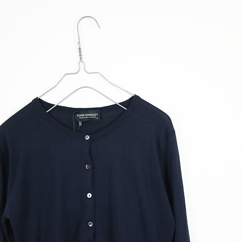 JOHN SMEDLEY / ジョンスメドレー ISLINGTON SLIM FIT クルーネックニットカーディガン navy