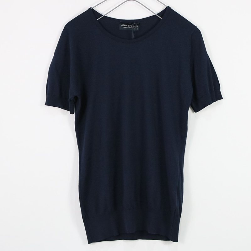 DANIELLA SLIM FIT クルーネック半袖ニット navy