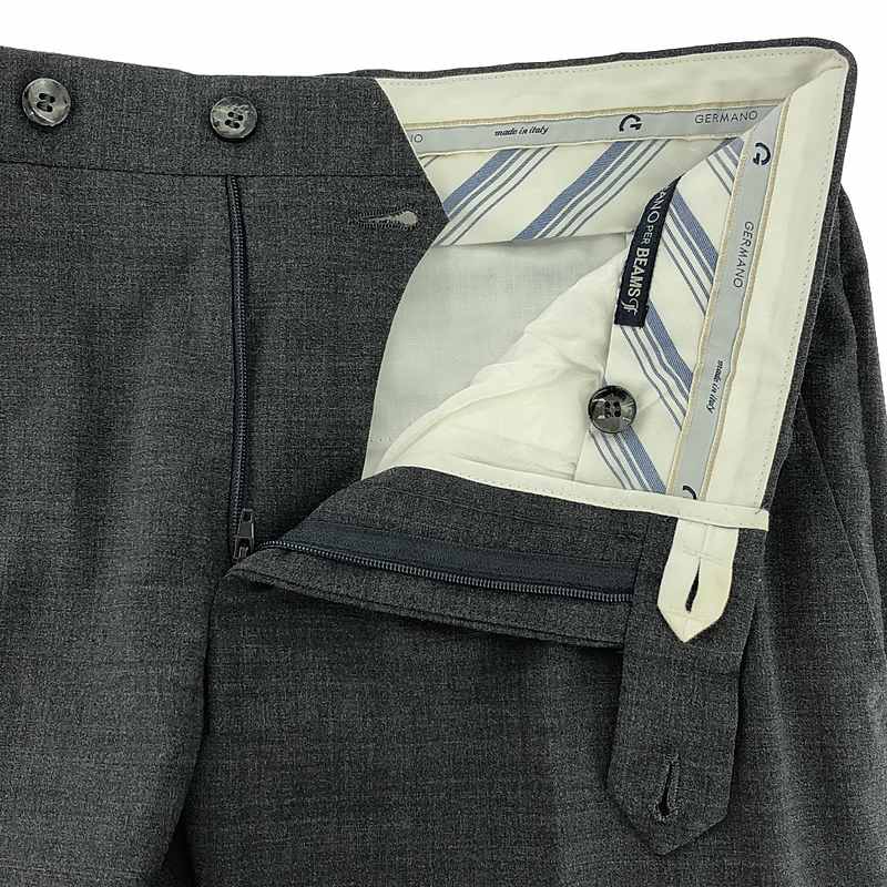 GERMANO / ジェルマーノ × BEAMS F ビームスエフ別注 SLIM FIT ウール混 ストレッチ スラックス
