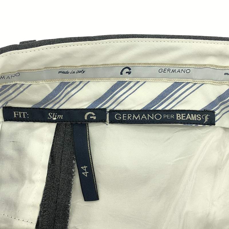 GERMANO / ジェルマーノ × BEAMS F ビームスエフ別注 SLIM FIT ウール混 ストレッチ スラックス