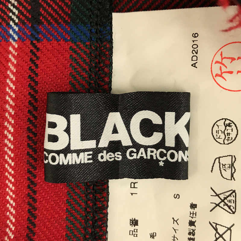 BLACK COMME des GARCONS / ブラックコムデギャルソン ベルト付きウールタータンチェックスカート