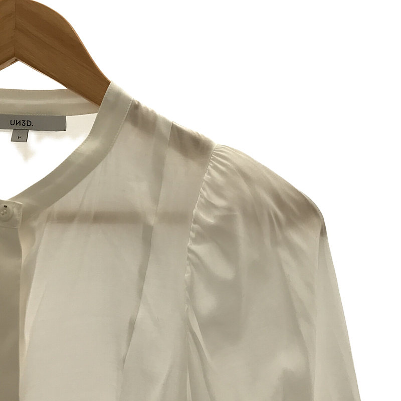 UN3D / アンスリード バンドカラーボリュームスリーブブラウス