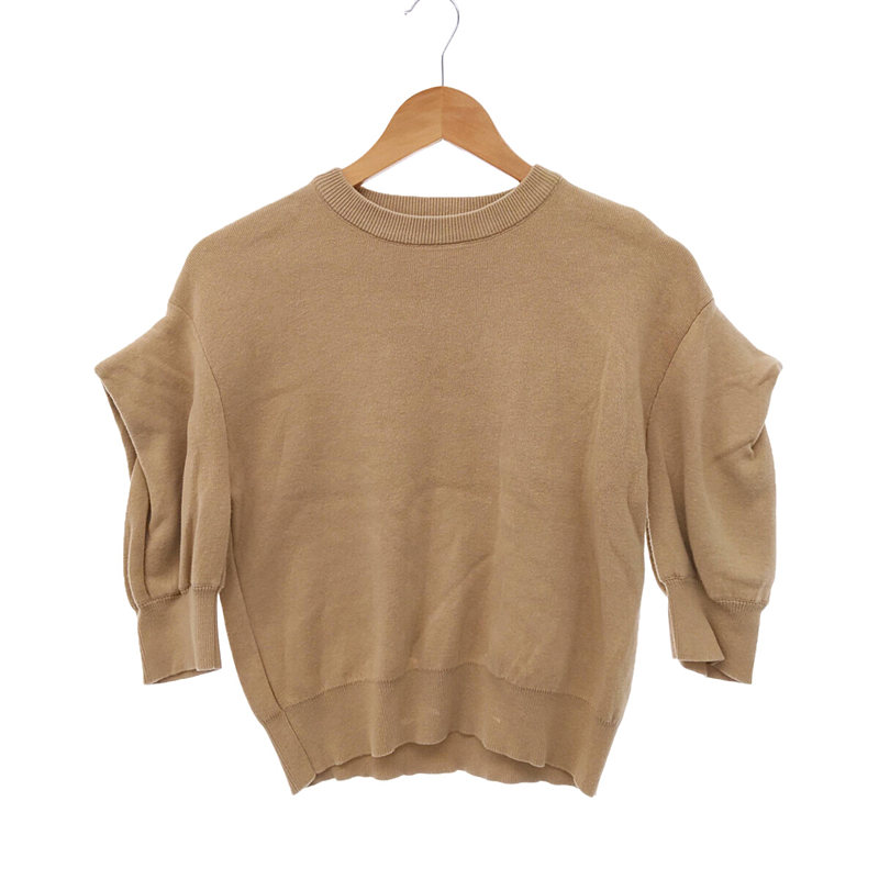 SQUARE TUCK SLEEVE KNIT TOPS