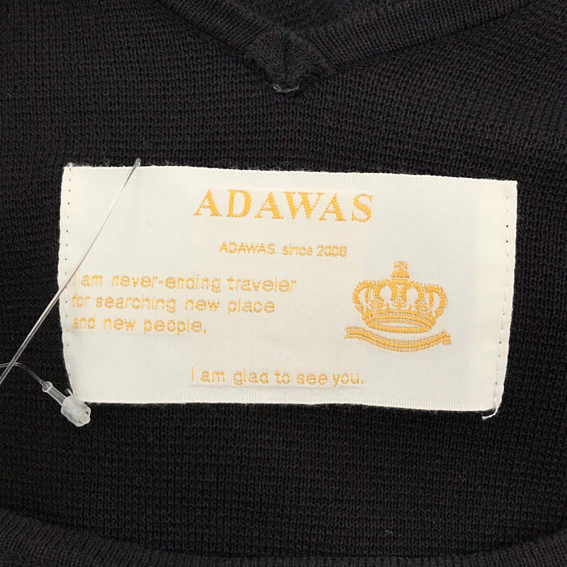 ADAWAS / アダワス スリット オーバーシルエット コットン ニット ロングワンピース