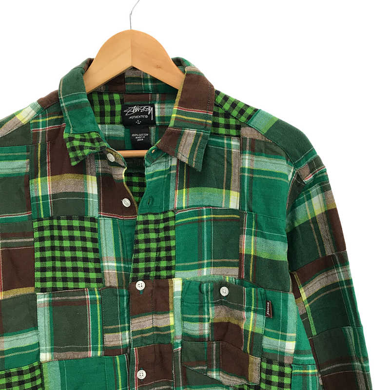 STUSSY / ステューシー パッチワーク チェック シャツ