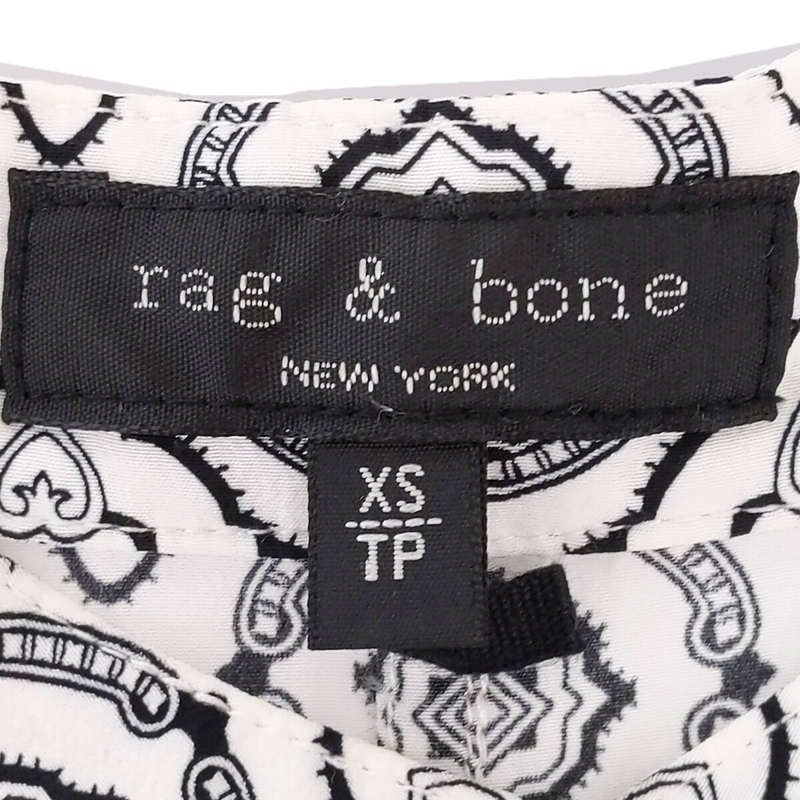 rag & bone / ラグアンドボーン レーヨン 総柄 サイドジップ ブラウス