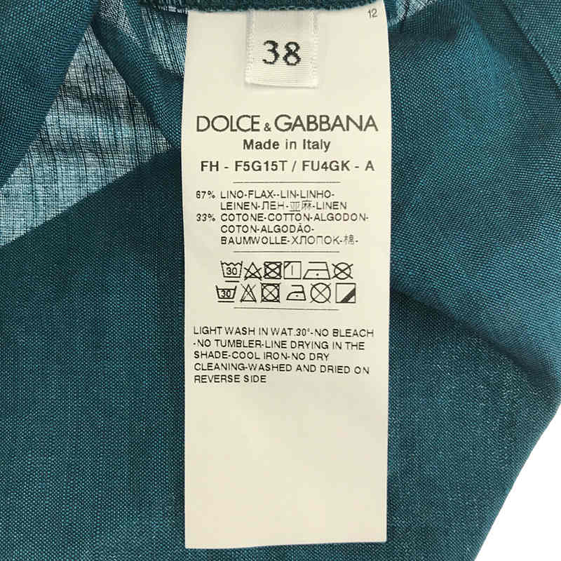 DOLCE＆GABBANA / ドルチェ＆ガッバーナ リネン混 半袖シャツブラウス