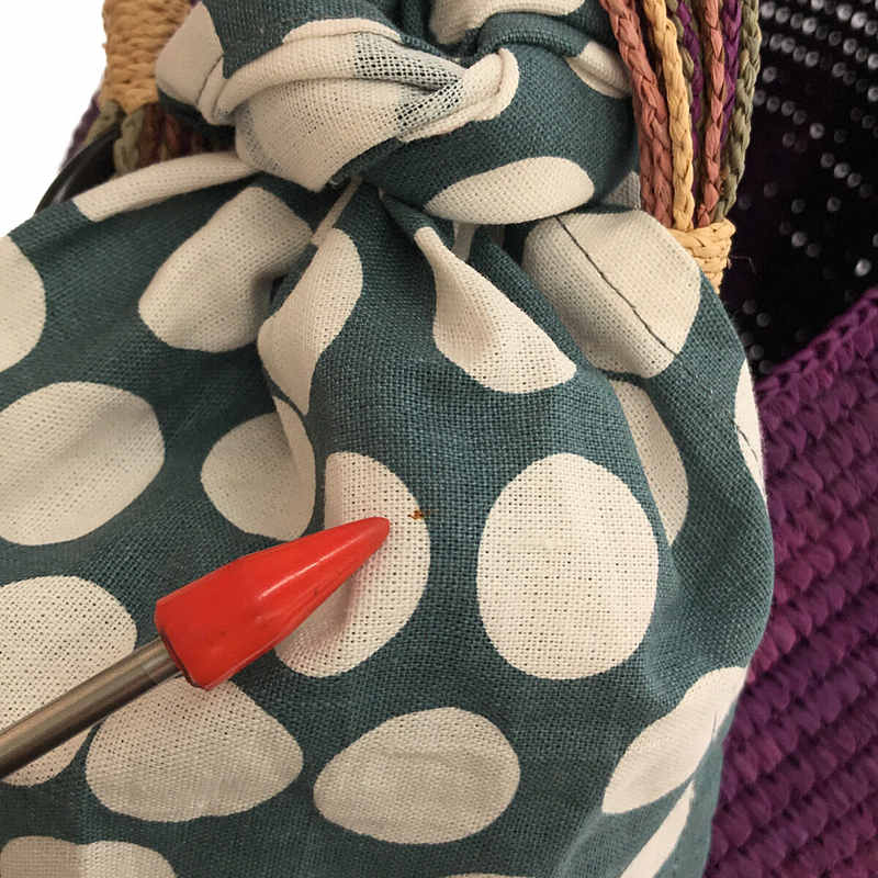 Sans Arcidet / サンアルシデ ラフィア リボン付き カゴバッグ