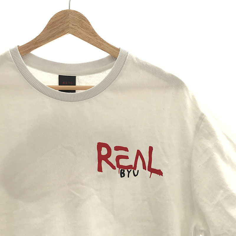 REAL BUY / リアルバイ ロゴ ピッグ 両面 プリント Tシャツ