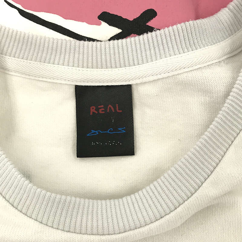 REAL BUY / リアルバイ ロゴ ピッグ 両面 プリント Tシャツ