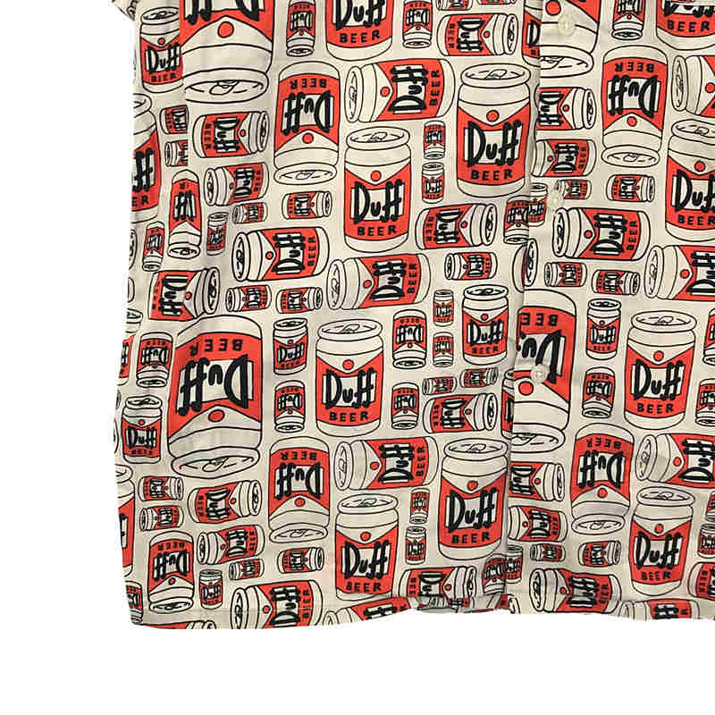 X-LARGE / エクストララージ ×The Simpson シンプソンズ コラボ Duff Beer プリント オープンカラー 半袖シャツ