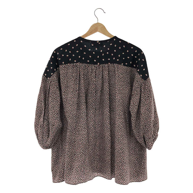 Drawer / ドゥロワー 切り替えネイビーブラウス