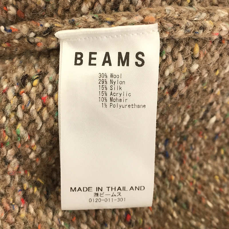 BEAMS / ビームス モヘア シルク混 ネップ クルーネックニット