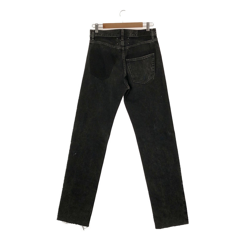 Maison Margiela / メゾンマルジェラ 5-POCKET PAINT JEANS / ペイント加工 カットオフ ブラックデニムパンツ