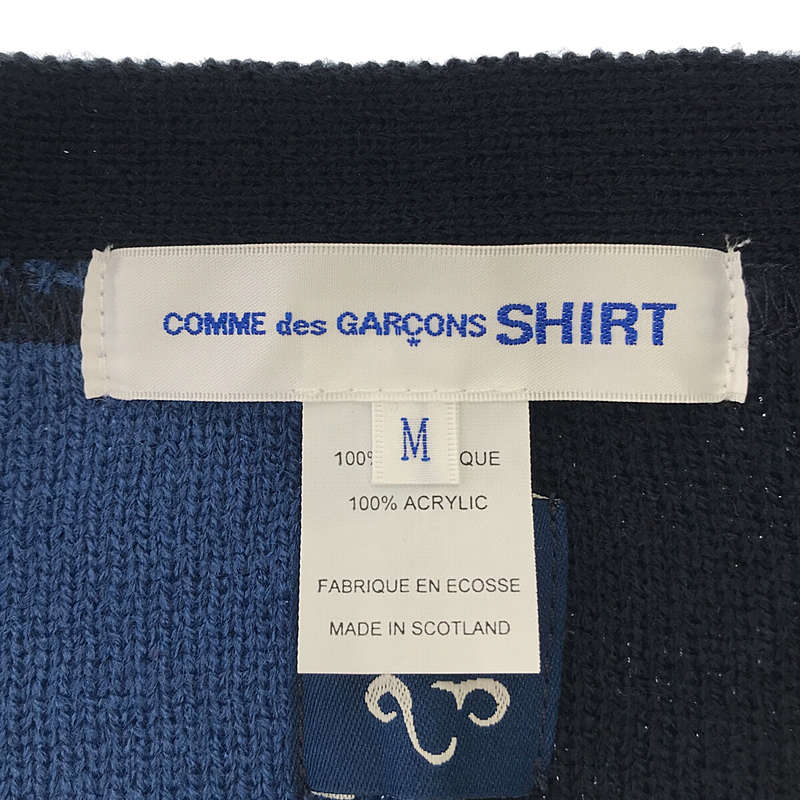 COMME des GARCONS SHIRT / コムデギャルソンシャツ × Lochaven of Scotland バイカラー Vネックカーディガン