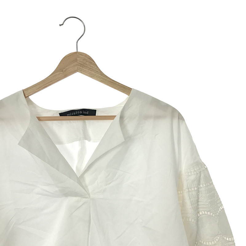 mizuiroind / ミズイロインド レーススリーブ プルオーバー シャツ
