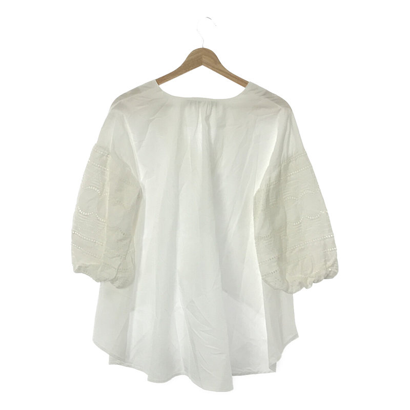 mizuiroind / ミズイロインド レーススリーブ プルオーバー シャツ