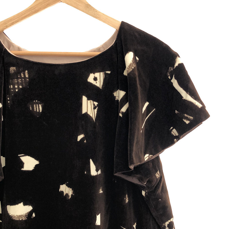 mina perhonen / ミナペルホネン sound ベルベットフレアスリーブワンピース