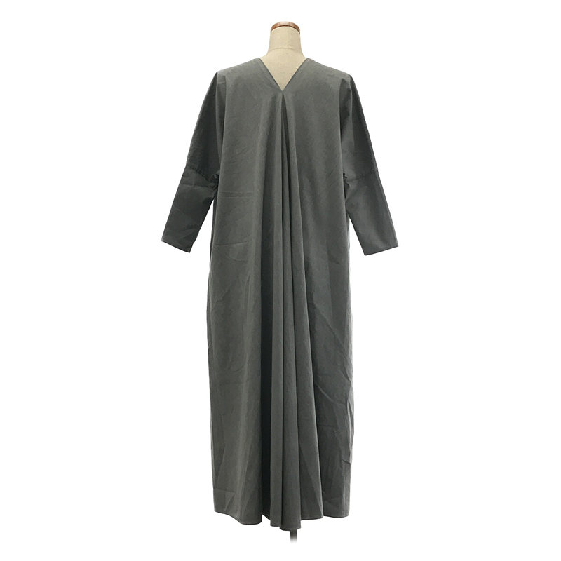 ATON / エイトン Vネック オーバーサイズ ワイド ロング ワンピース