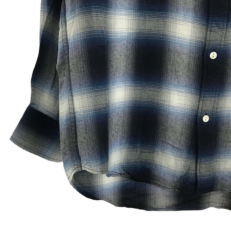 Rayon ombre check open collar shirt レーヨンオンブレチェックオープンカラーシャツPHEENY / フィーニー