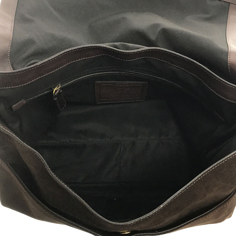 COACH / コーチ 70528 スエード レザー 切替 フラップ ショルダー バッグ