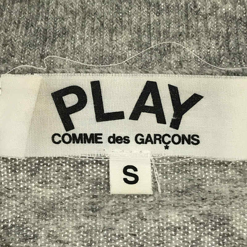 PLAY COMME des GARCONS / プレイコムデギャルソン ウール ハート ロゴ ワッペン クルーネック ハイゲージ ニット カーディガン