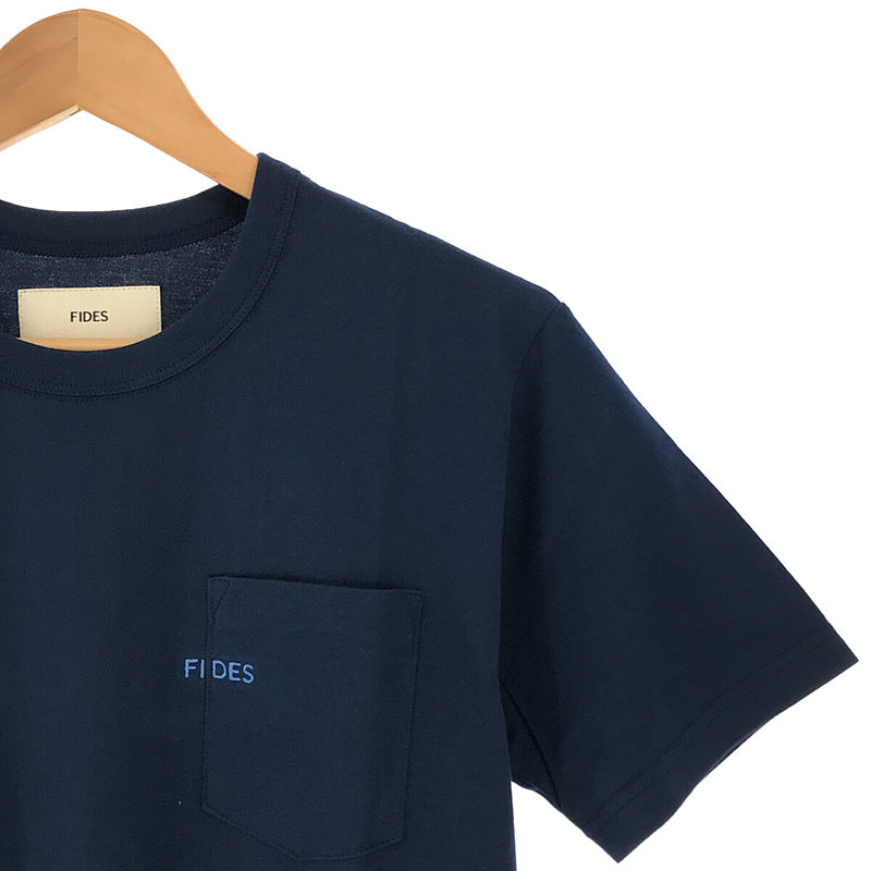 FIDES / フィデス ワンポイント刺繍ロゴ コットン クルーネック カットソー ポケット Tシャツ ユニセックス