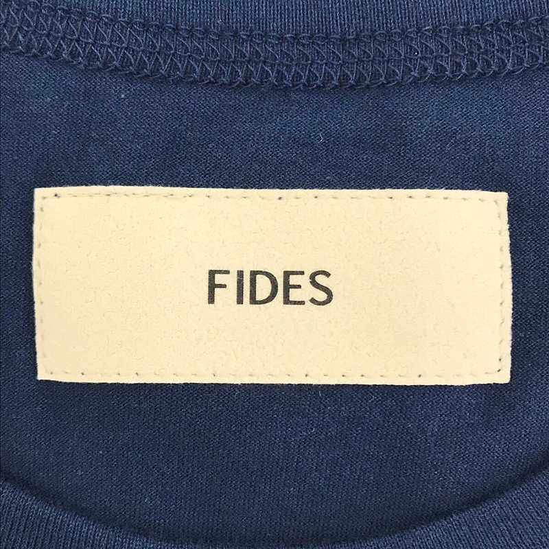 FIDES / フィデス ワンポイント刺繍ロゴ コットン クルーネック カットソー ポケット Tシャツ ユニセックス