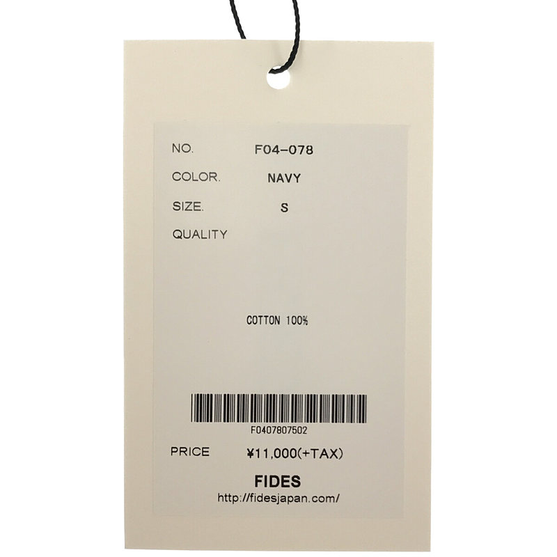 FIDES / フィデス ワンポイント刺繍ロゴ コットン クルーネック カットソー ポケット Tシャツ ユニセックス