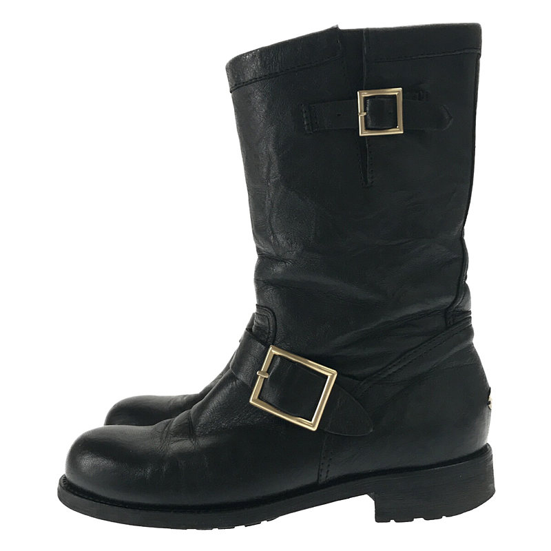 JIMMY CHOO / ジミーチュウ イタリア製 biker boots アジャスター レザー バイカー ブーツ