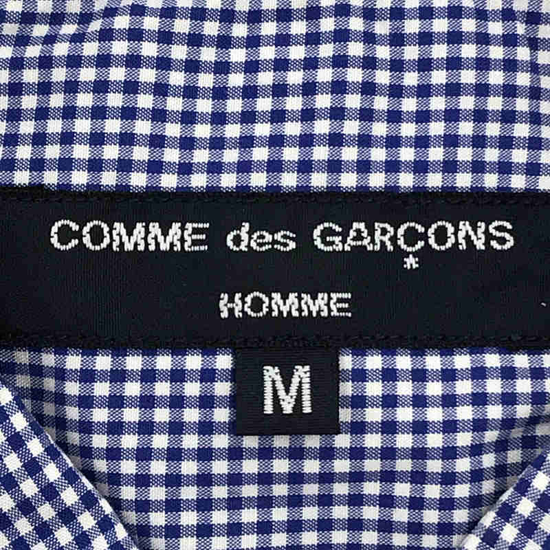 COMME des GARCONS HOMME / コムデギャルソンオム コットン ギンガム チェック 異素材 切替 再構築 パッチワーク シャツ