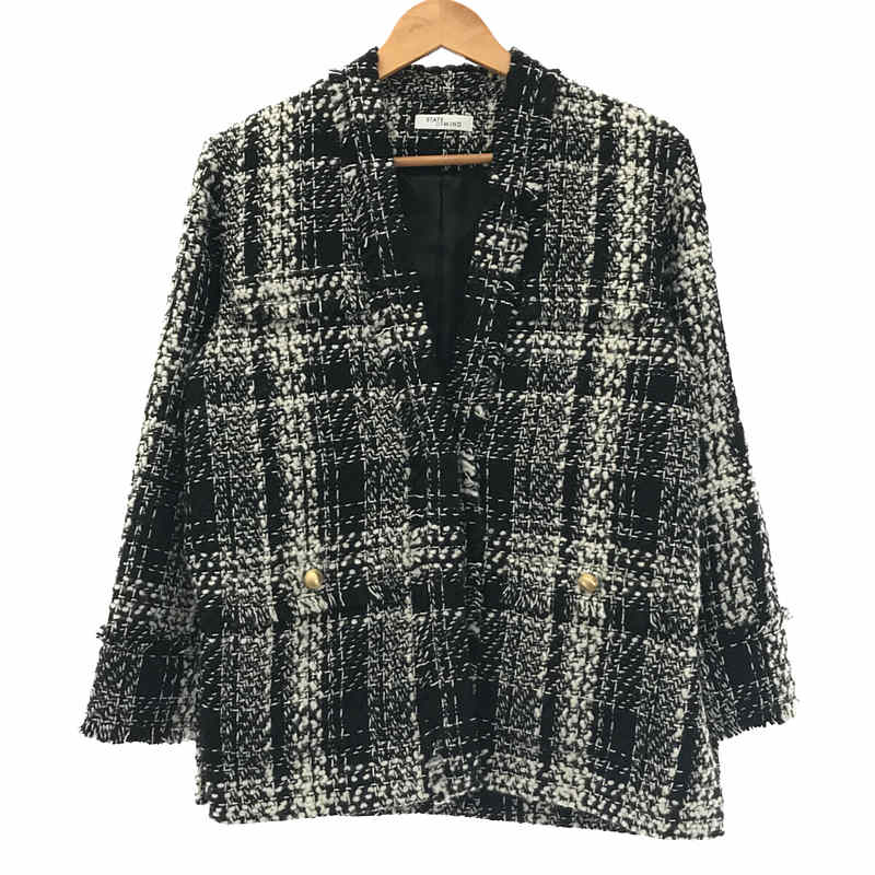 allow tweed jacket ノーカラー ツイードジャケット