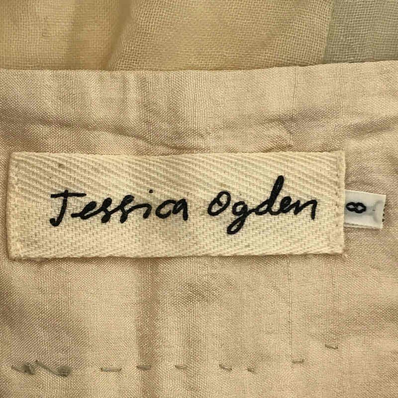 Jessica Ogden / ジェシカオグデン ウール シルク 切替 パッチワーク ギャザー スカート
