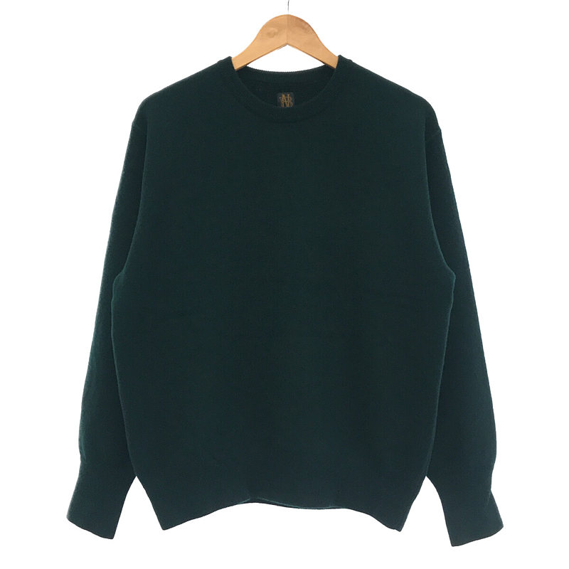 2022AW FLEECE WOOL BACKLOOP CREW NECK Dark Green  フリースウールバックループクルーネックニットBATONER / バトナ―