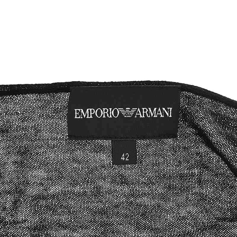 EMPORIO ARMANI / エンポリオアルマーニ ウール カシミヤ混 くるみボタン クルーネック ハイゲージ ニットカーディガン