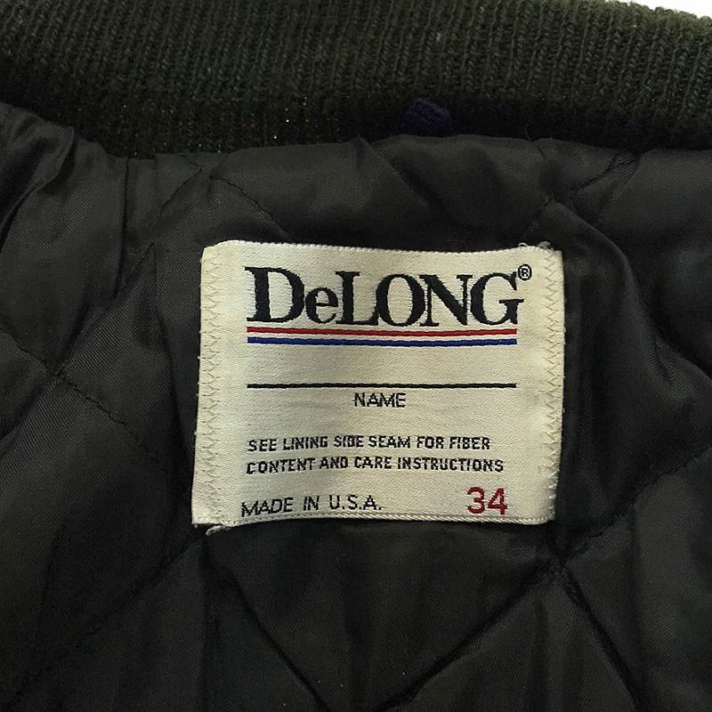 VINTAGE / ヴィンテージ古着 90s DeLong / デロング ウール 袖レザー 刺しゅう スタジャン