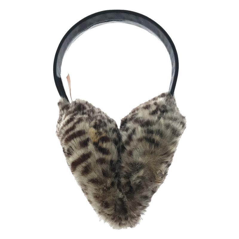 RABBIT FUR EARMUFF WITH LEATHER HEADBAND ラビットファー イヤーマフ