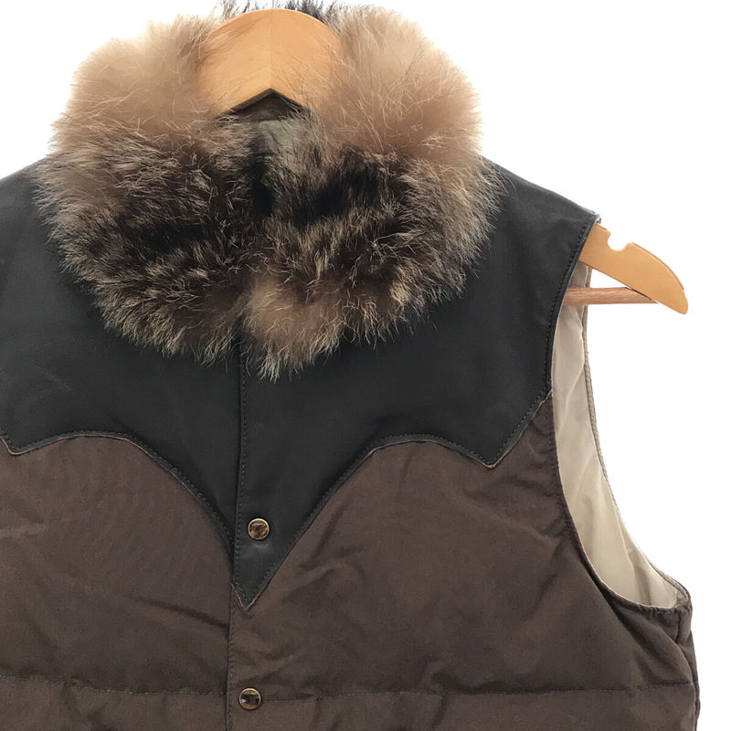 × BEAMS BOY 別注 ファー付き 切り替え ダウンベストRocky Mountain Featherbed / ロッキーマウンテンフェザーベッド