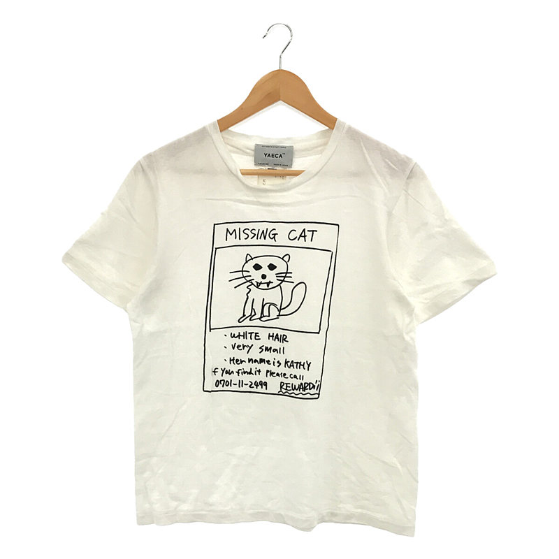 ×KEN KAGAMI / MISSING CAT 猫プリントTシャツ